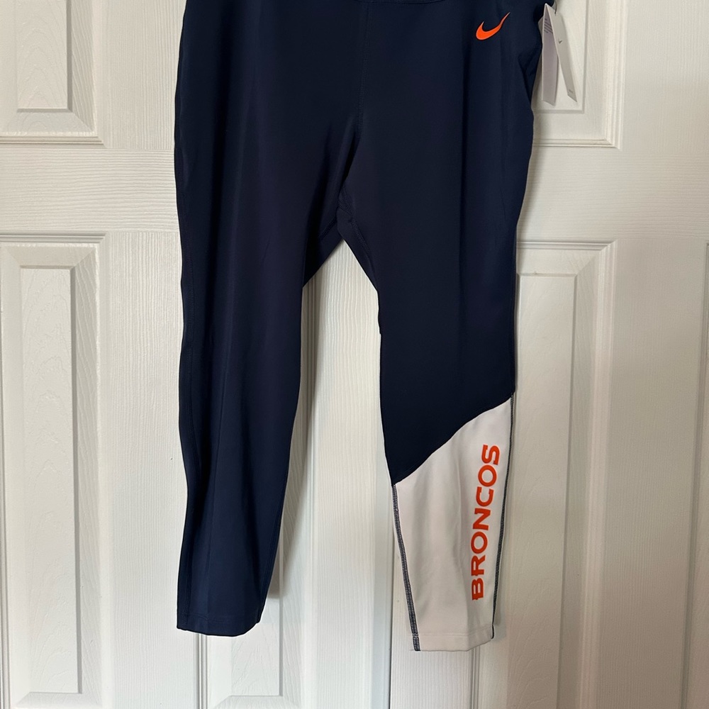 Brand New w/tags NFL Nike Dri-fit  Denver Broncos polyester capri pants Size XL